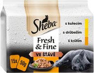 Sheba Fresh & Fine Pouch for Adult Cats: Poultry Selection in Gravy 15 x 50g - Cat Food Pouch