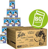 Felix Fantastic Multipack 80 × 100g with Beef, Chicken, Tuna and Cod in Jelly - Cat Food Pouch
