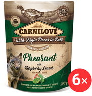 Carnilove Dog Pouch Paté Pheasant with Raspberry Leaves 6 × 300 g - Kapsička pro psy