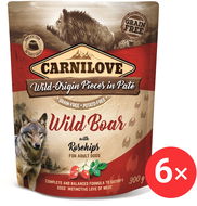 Carnilove Dog Pouch Paté Wild Boar with Rosehips 6 × 300 g - Kapsička pro psy