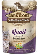 Carnilove Cat Food Pouch Rich in Quail Enriched with Dandelion for Sterilized Cats 85g - Cat Food Pouch