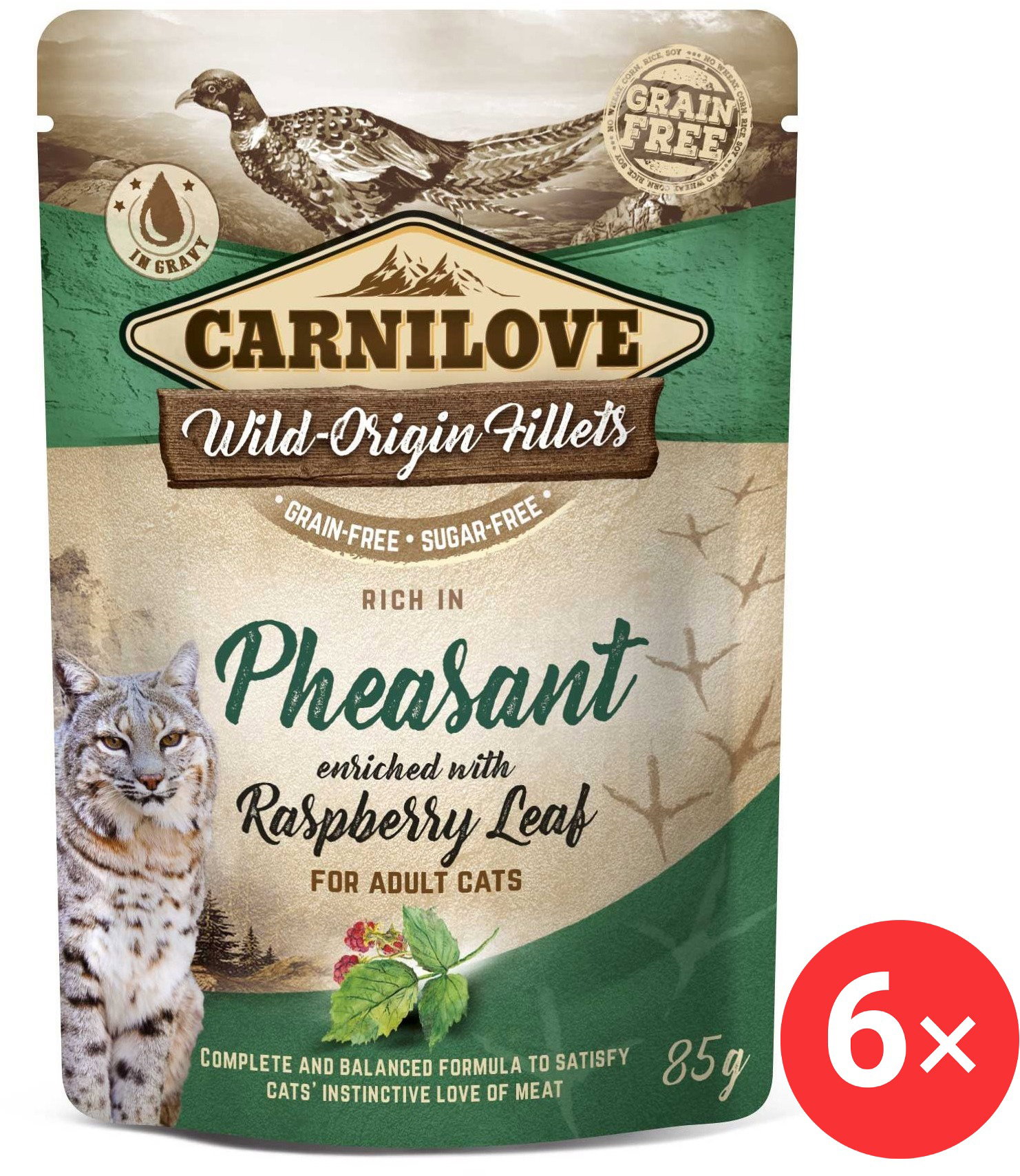 Carnilove Cat Pouch Rich in Pheasant Enriched with Raspberry Leaves 6× 85 g - Kapsička pre mačky Alza.sk