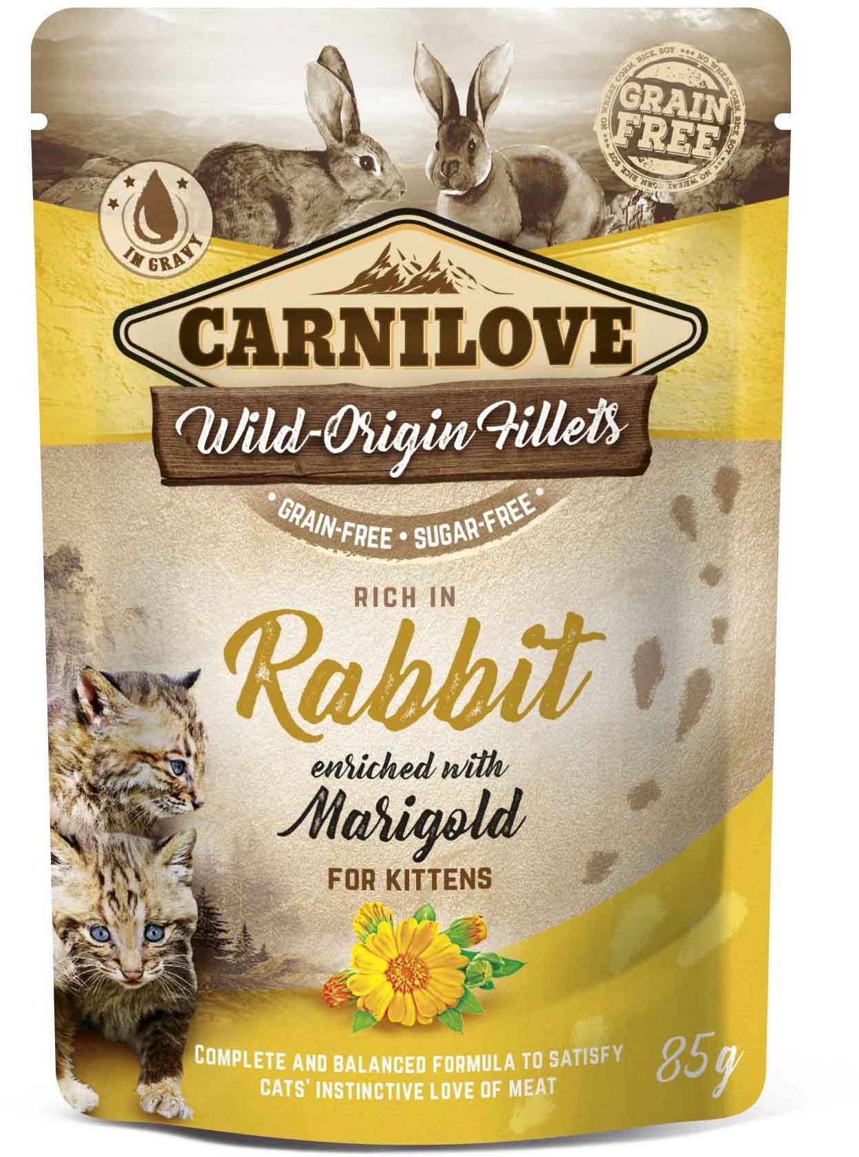 Carnilove Cat Food Pouch Rich in Rabbit Enriched with Marigold 85g