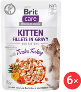 Brit Care Cat Kitten Fillets in Gravy with Tender Turkey 6× 85 g - Kapsička pre mačky