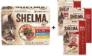 Shelma bezobilné dusené filetky výber z mäsa a rýb 12 × 85 g + Shelma bezobilné mäsové tyčinky hovädzie - Kapsička pre mačky