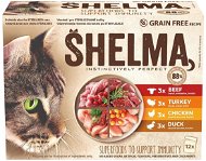 Cat Food Pouch Shelma Cat Food Pouch 4 Types of Meat 12 × 85g - Kapsička pro kočky