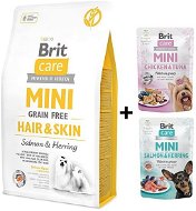Brit Care Mini Grain Free Hair & Skin 2 kg + 2× kapsička 85 g - Granuly pre psov