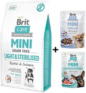 Brit Care Mini Grain Free Light & Sterilised 2 kg + 2× kapsička 85 g - Granuly pre psov