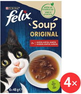 Felix Soup Lahodný výber s hovädzím, kuraťom a jahňacím 6× 48 g 4 ks - Polievka pre mačky