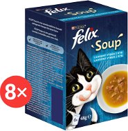 Felix Soup Lahodný výběr z ryb s treskou, tuňákem a platýsem 6 × 48 g 8 ks - Cat Food Pouch