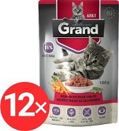 Grand Hovädzie mäso so zeleninou 12× 100 g - Kapsička pre mačky