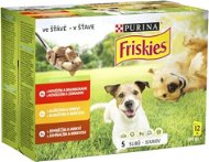 Dog Food Pouch Friskies Adult with Beef, Chicken and Lamb in Juice 12 x 100g - Kapsička pro psy