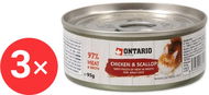 Ontario Konzerva kuracie kúsky s mušľami 3× 95 g - Konzerva pre mačky