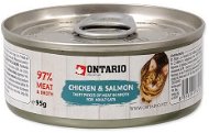 Ontario Konzerva kuracie kúsky s lososom 95 g - Konzerva pre mačky