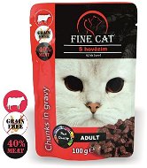 FINE CAT pocket GRAIN-FREE Adult Beef in sauce 22 × 100g - Cat Food Pouch
