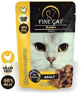 FINE CAT kapsička GRAIN-FREE Adult KURACIE v omáčke 22× 100 g - Kapsička pre mačky