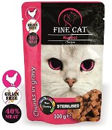 FINE CAT pocket GRAIN-FREE STERILISED CHICKEN in sauce 22 × 100g - Cat Food Pouch