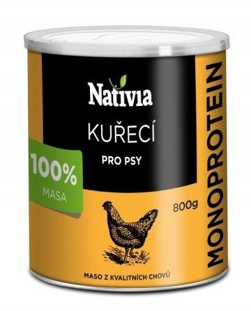 Nativia Konzerva - Kuřecí maso pro psy 800g - Konzerva pro psy - Hlavní obrázek