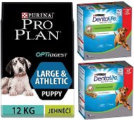 Pro Plan Large Puppy Athletic Optidigest jahňacie 12 kg + Dentalife Large Multipack 12× 106 g - Granule pre šteniatka