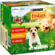 Dog Food Pouch Friskies Adult Pouches with Beef, Chicken and Lamb in Gravy 24 × 100g - Kapsička pro psy