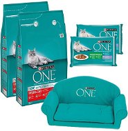 Purina ONE Sterilcat with Beef 2 × 3kg + 4 × Purina ONE Indoor Pockets 4 × 85g - Cat Kibble