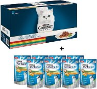Gourmet Perle multipack 60× 85 g + Dentalife Cat kura 8× 40 g - Kapsička pre mačky