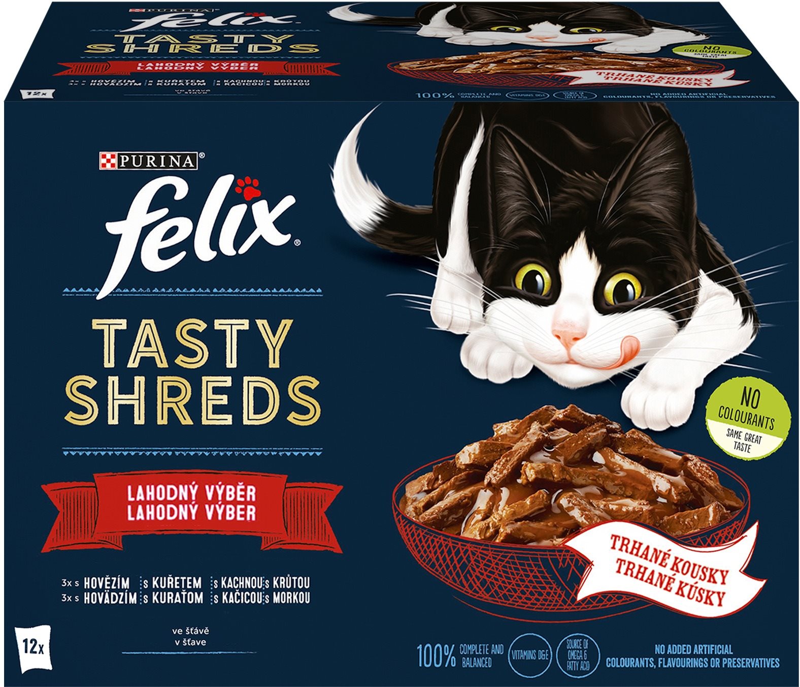 Felix Tasty Shreds Delicious Selection in Juice 12 80g Cat