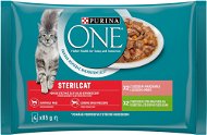 Purina ONE Sterilcat  Minifilets With Turkey and Green Beans, With Salmon and Carrot 4 × 85g - Cat Food Pouch