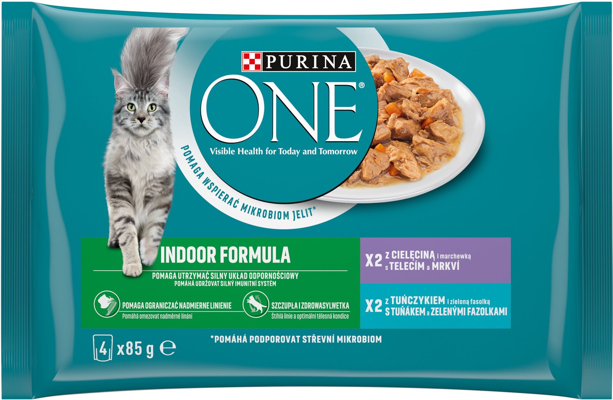 Purina ONE Indoor Cat Minifillets With Tuna and Green Beans With