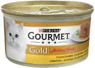 Gourmet gold Melting Heart - Jemná paštéta s omáčkou, s kuraťom 85 g - Konzerva pre mačky