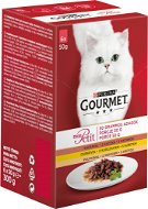 Gourmet Mon Petit multipack s kuraťom, kačicou a morkou v šťave 6 × 50 g - Kapsička pre mačky