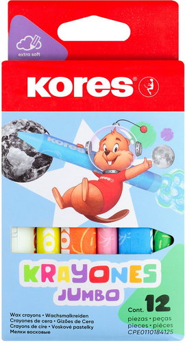 KORES KRAYONES JUMBO triangular 12 colours - Wax Crayons - Main image