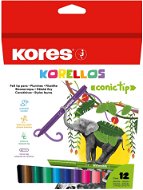 KORES KORELLOS Buntstifte für Kinder - breite Spitze - 12 Farben - Filzstifte