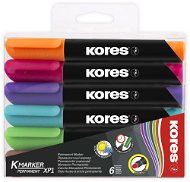 KORES K-MARKER Permanentmarker - breit - Set mit 6 Farben - Marker
