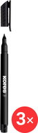KORES K-MARKER permanent CD holder, thin, black - pack of 3 - Marker