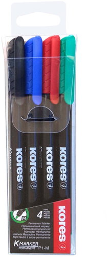 KORES K-MARKER Permanentmarker für CDs - dünn - Set mit 4 Farben - Marker-Set - Hauptbild