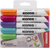 KORES K-MARKER tábla- és flipchart marker készlet, 6 szín - Marker