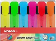 KORES BRIGHT LINER PLUS Set of 6 Colours (Yellow, Green, Pink, Orange, Blue, Red) - Highlighter