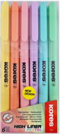 Textmarker KORES HIGH LINER PASTEL, Set mit 6 Farben - Zvýrazňovač