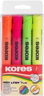 KORES HIGH LINER PLUS Set in 4 Farben (gelb, rosa, orange, grün) - Textmarker