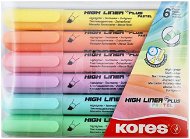 Highlighter KORES HIGH LINER PLUS Set of 6 Pastel Colours - Zvýrazňovač