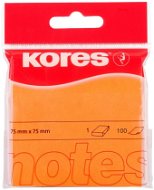 Sticky Notes KORES 75 x 75mm, 100 sheets, Orange Neon - Samolepicí bloček