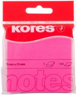Sticky Notes KORES 75 x 75mm, 100 sheets, Pink Neon - Samolepicí bloček