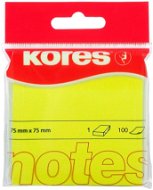 Sticky Notes KORES 75 x 75mm, 100 sheets, Yellow Neon - Samolepicí bloček