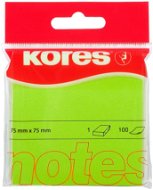 Sticky Notes KORES 75 x 75mm, 100 sheets, Neon Green - Samolepicí bloček