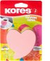 Sticky Notes KORES "HEART" Heart Shape 70 x 70mm, 250 Sheets - Samolepicí bloček