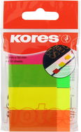 KORES Paper Bookmarks 20 x 50mm, 4 x 50 sheets, Neon Mix - Sticky Notes