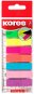 Samolepicí bloček KORES Index Strips na pravítku 45 x 12 mm, 8 x 25 lístků, neonový mix - Samolepicí bloček