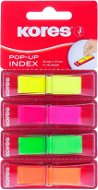 KORES Pop-up Haftnotizen - 45 mm x 12 mm - 4 x 40 Blatt - neonfarbener Mix - Haftnotizen