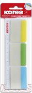 KORES Filing Tabs on Ruler 50 x 37mm, 3 x 10 Sheets, Mixed Colours - Sticky Notes